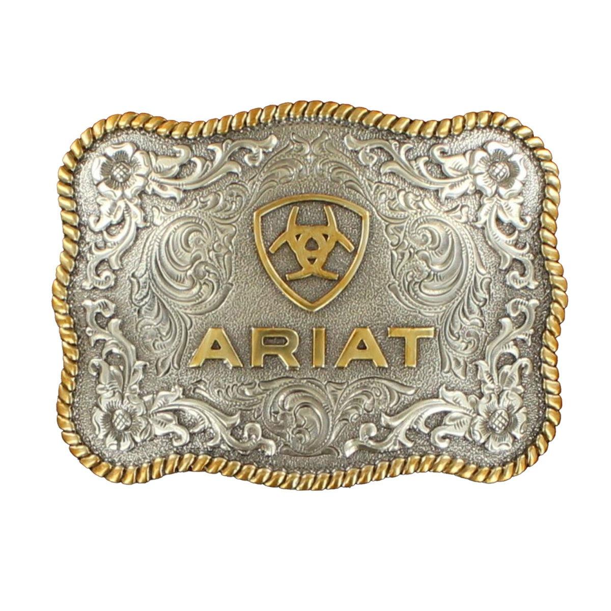 ARIAT ANTIQUE SILVER AND GOLD BUCKLE-Ranges Country