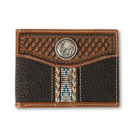ARIAT BI FOLD WOVEN SOUTHWEST ROPE TRIM WALLET-Ranges Country