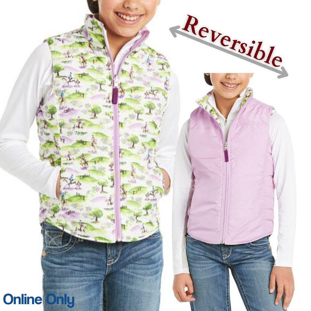 ARIAT GIRLS EMMA REVERSIBLE VEST-Ranges Country