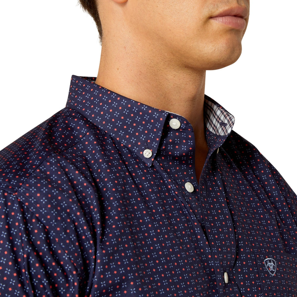 ARIAT MENS WRINKLE FREE WELLS FITTED SHIRT