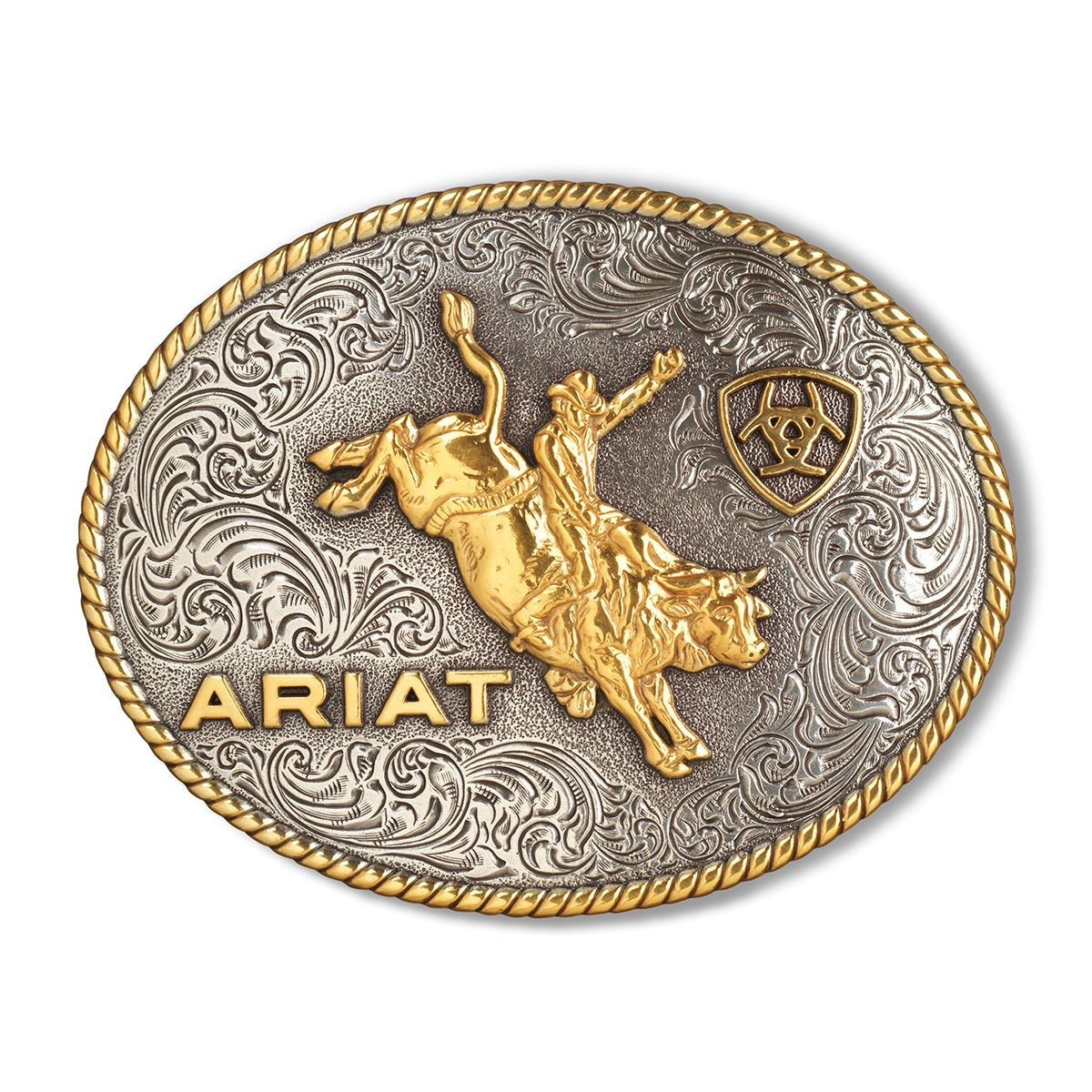 ARIAT OVAL ROPE EDGE BULLRIDER BUCKLE-Ranges Country