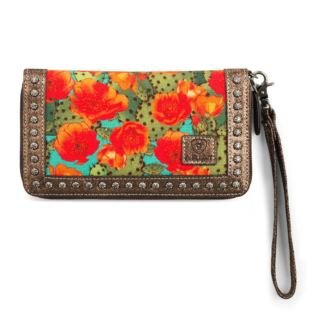 ARIAT PRICKLY PEAR CACTUS MULTI CLUTCH WALLET-Ranges Country