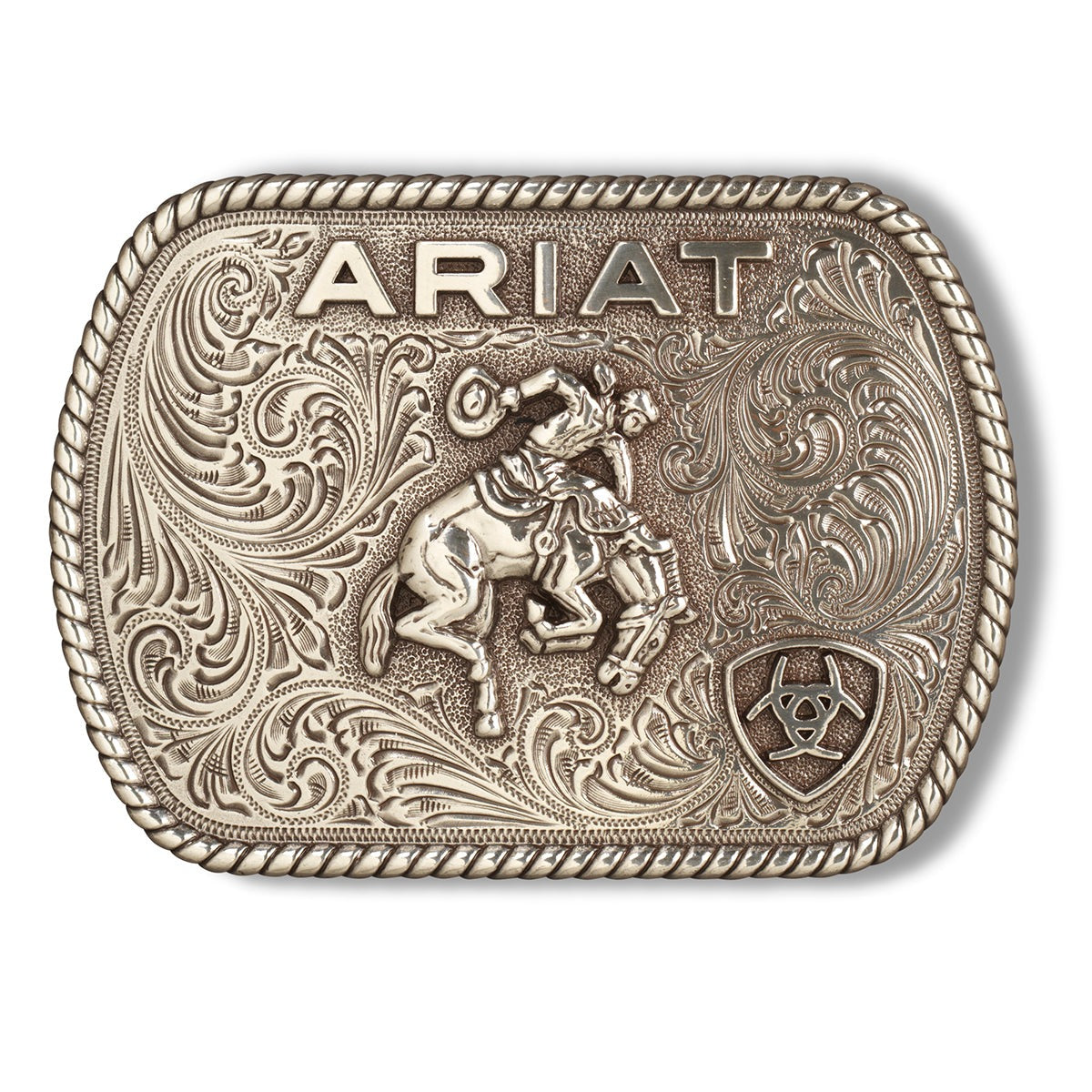 ARIAT RECTANGLE VINTAGE SADDLE BRONC BUCKLE-Ranges Country