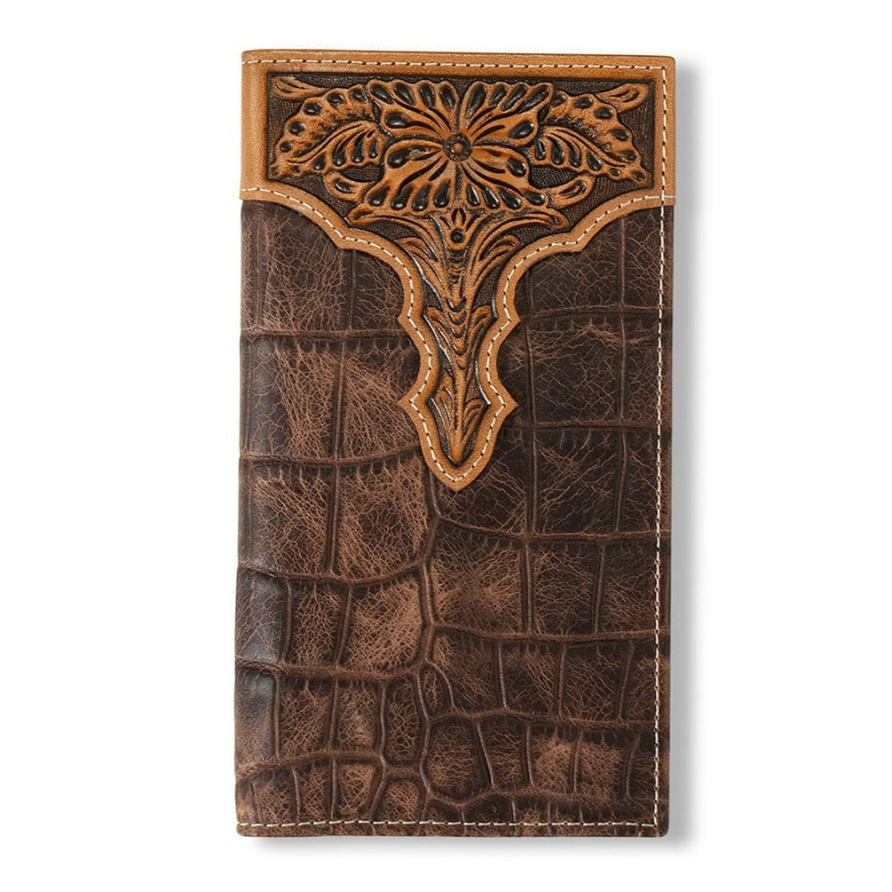 ARIAT RODEO CROC FLORAL EMBOSSED WALLET-Ranges Country