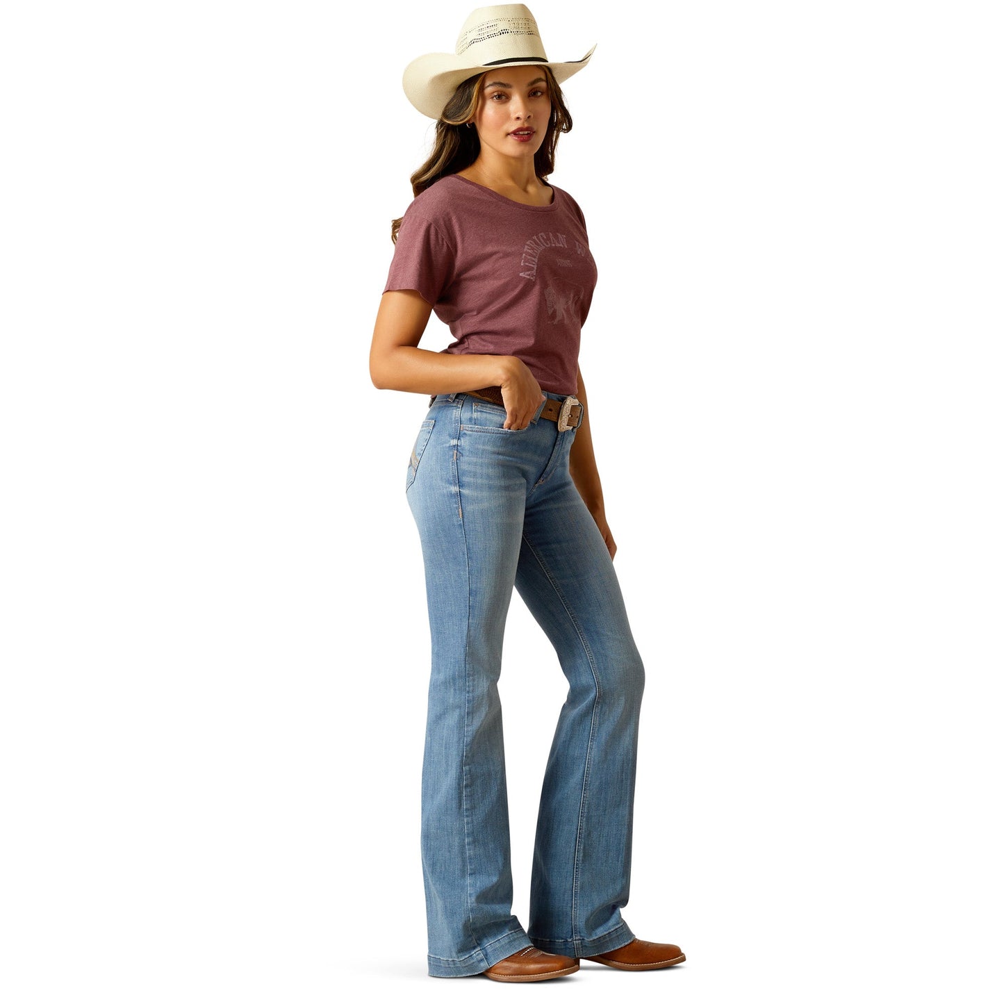 ARIAT WOMENS ALICE GLENDALE HIGH RISE SLIM TROUSER JEANS