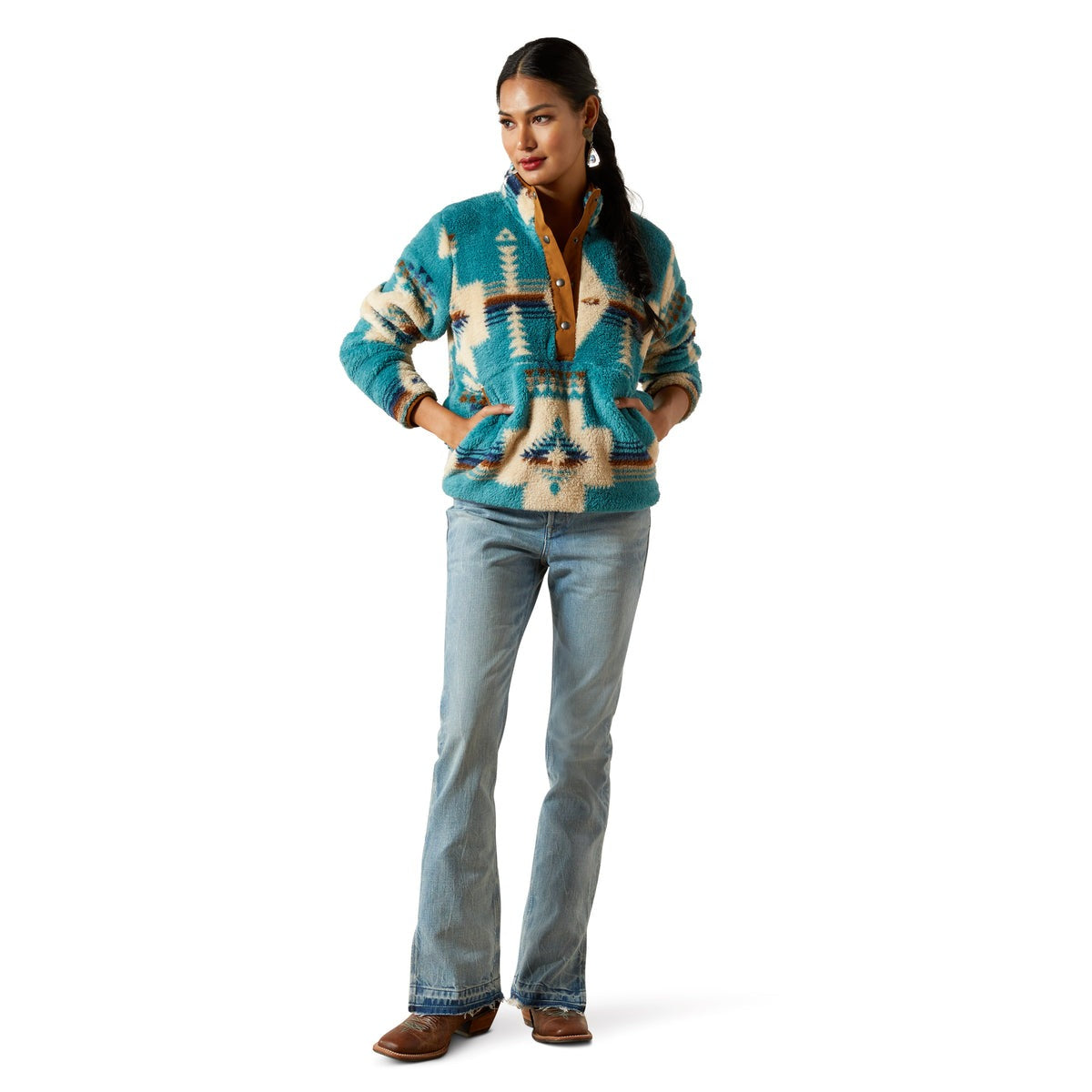 ARIAT WOMENS BERBER SNAP FRONT SWEATSHIRT