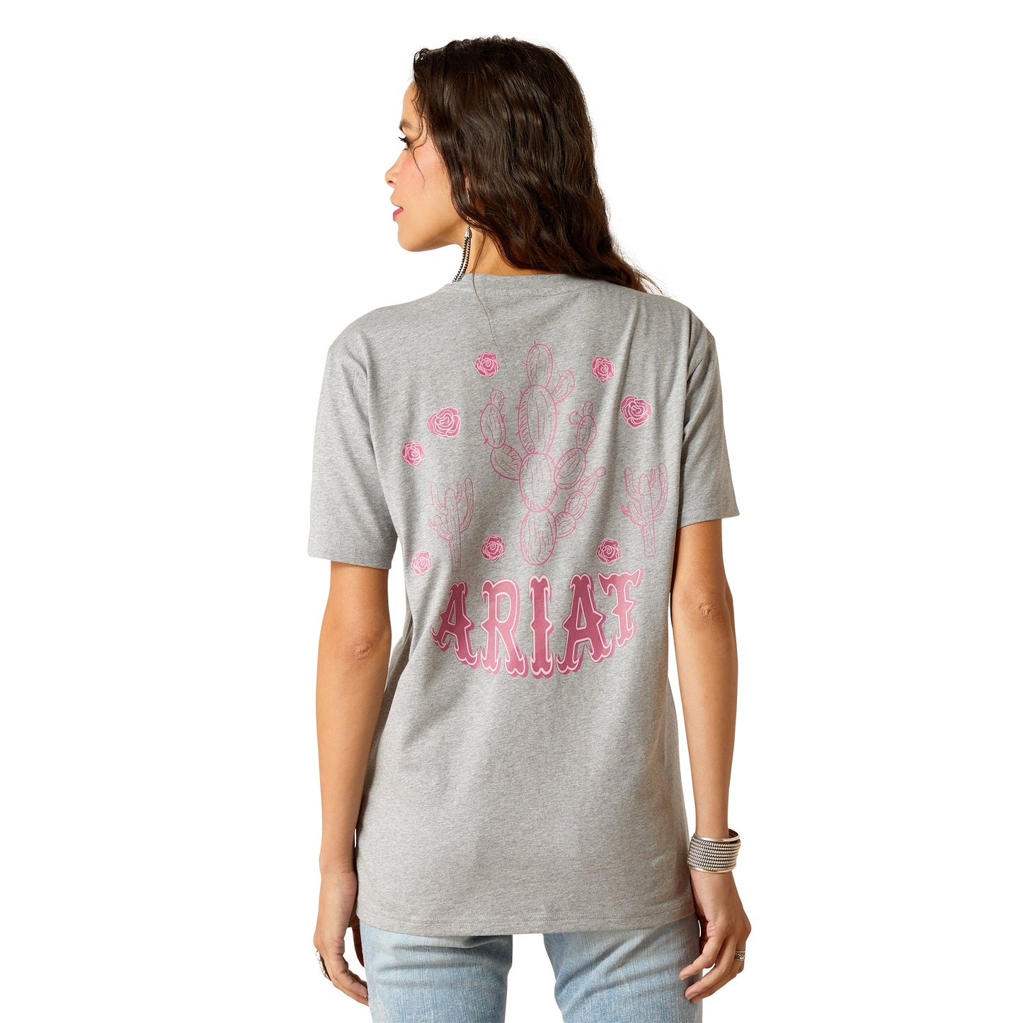 ARIAT WOMENS CACTUS ROSE TEE-Ranges Country