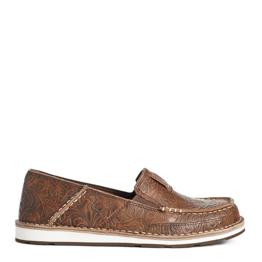 ARIAT WOMENS FLORAL EMBOSS CRUISER MOCCASINS