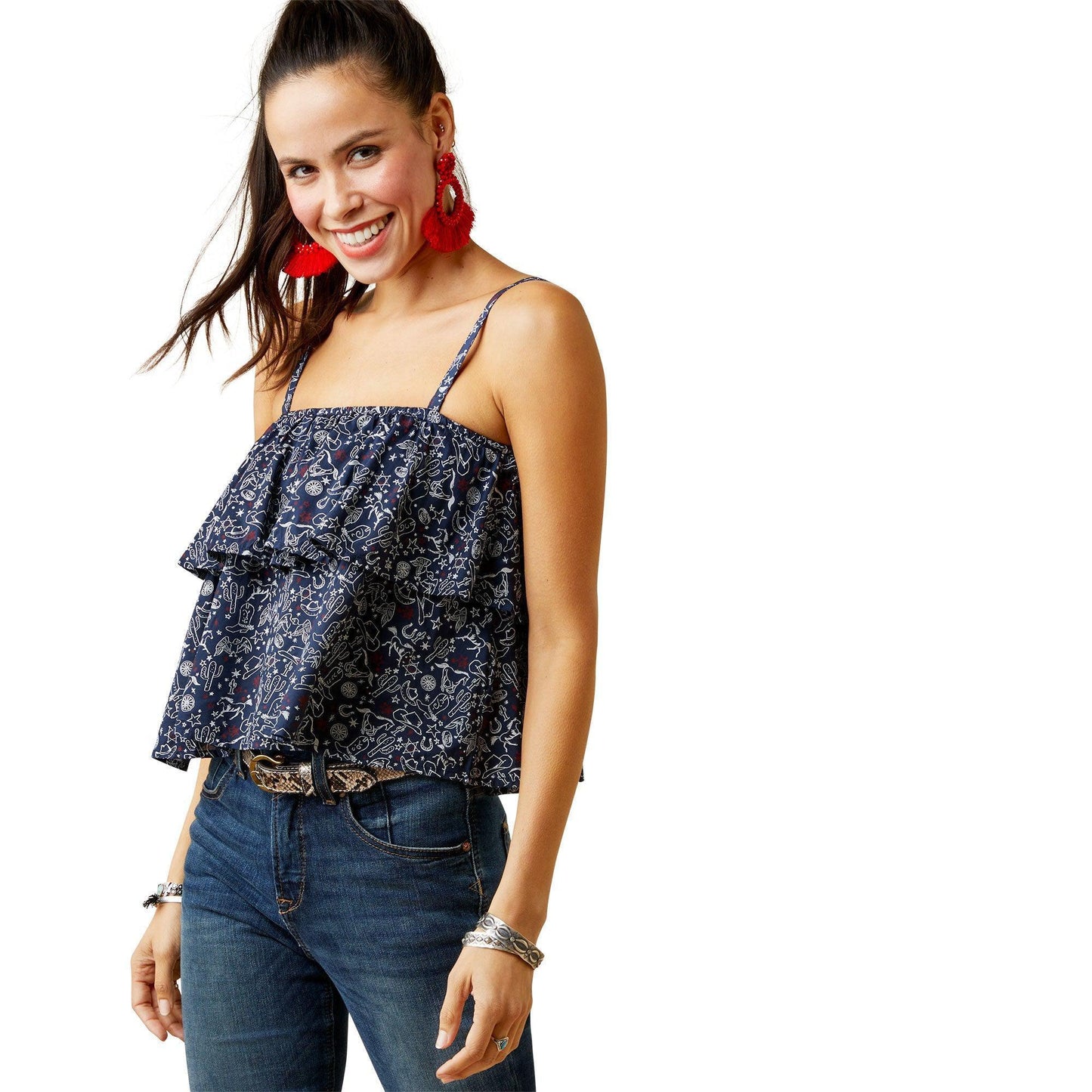 ARIAT WOMENS HOWDY PRINT SINGLET-Ranges Country