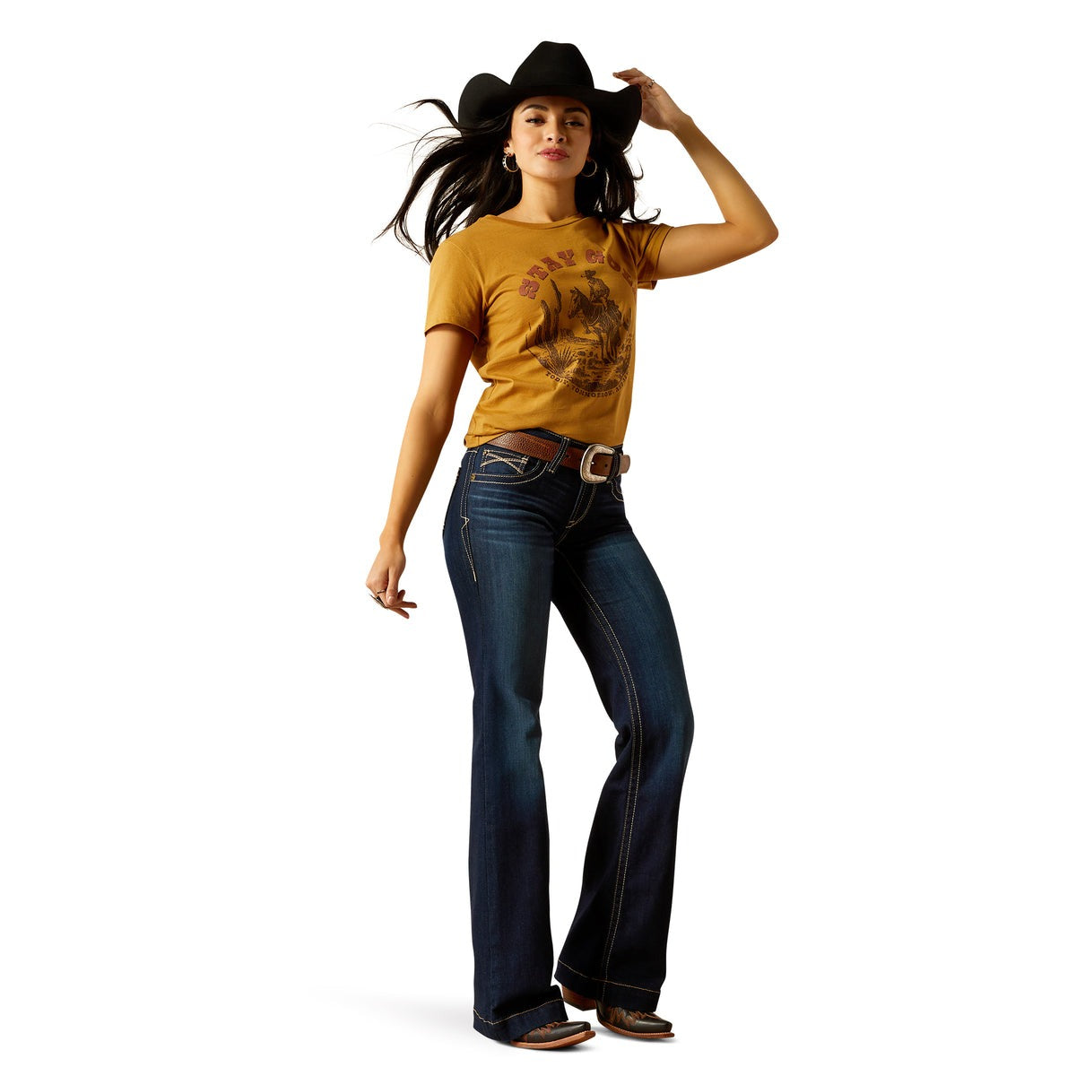 ARIAT WOMENS MID RISE TROUSER LIZZIE PENNYSLYVANIA JEANS (SHORT LEG)