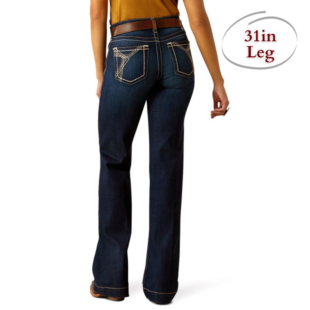 ARIAT WOMENS MID RISE TROUSER LIZZIE PENNYSLYVANIA JEANS (SHORT LEG)-Ranges Country