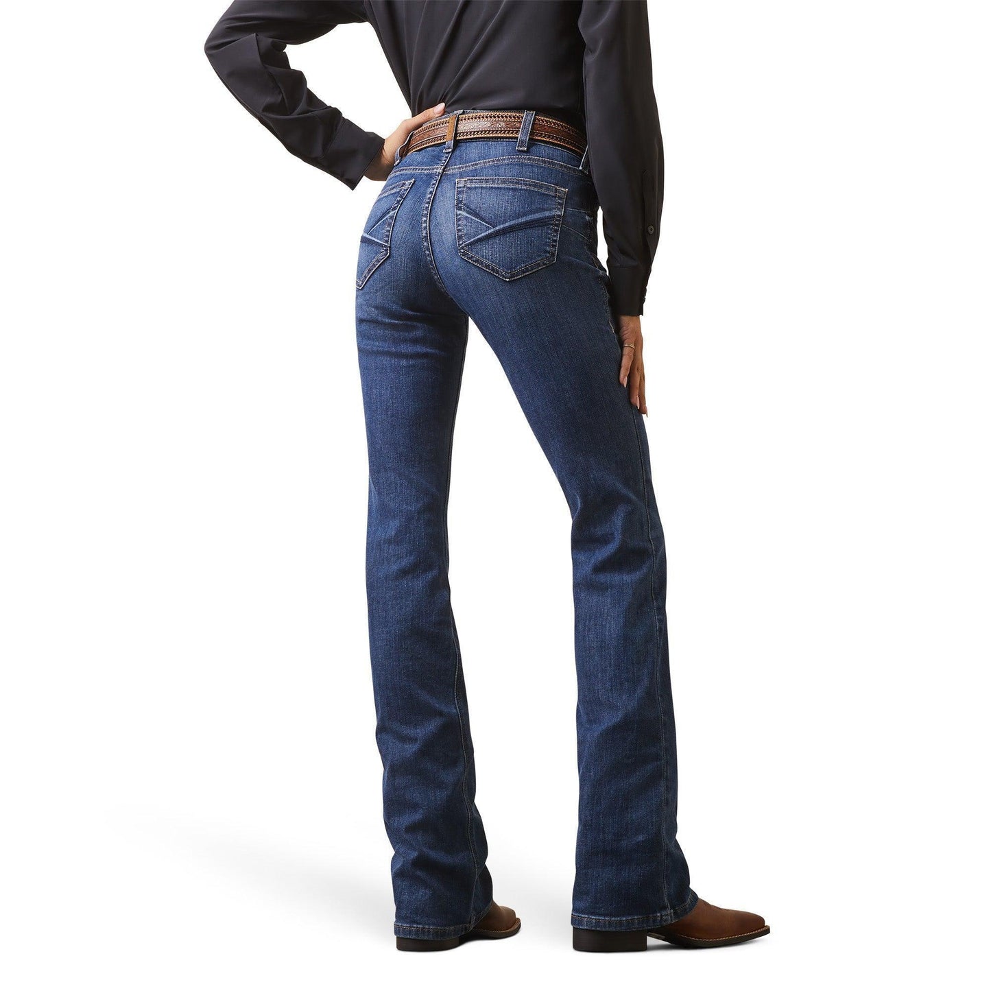 ARIAT WOMENS PERFECT RISE BOOT CUT JEANS (SHORT LEG)-Ranges Country