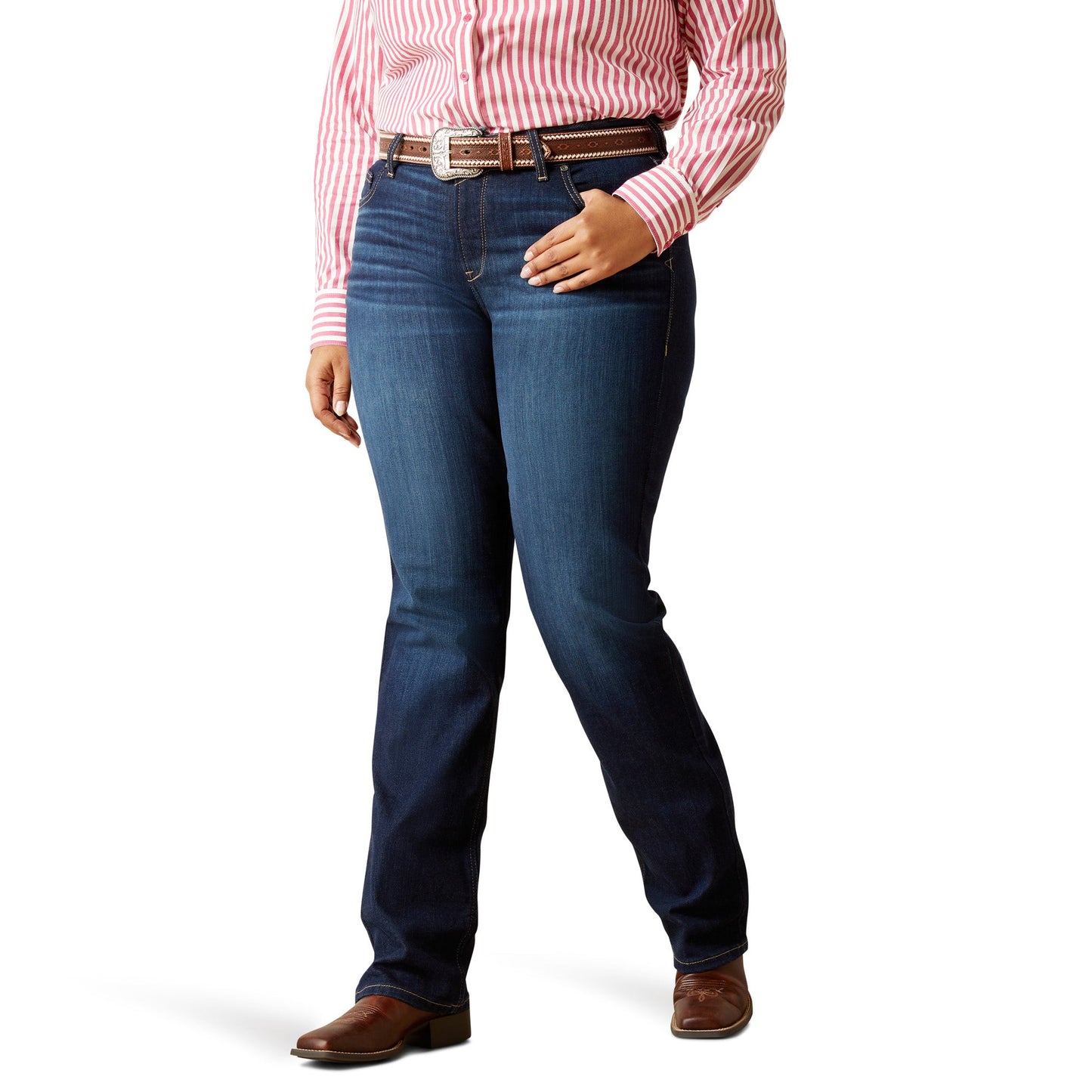 ARIAT WOMENS ROMANA PENNSYLVANIA MID RISE STRAIGHT JEANS