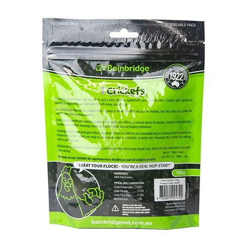 BAINBRIDGE DRIED CRICKETS 100g