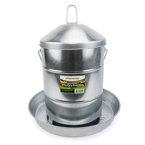 BAINBRIDGE GALVANISED POULTRY FEEDER 12KG-Ranges Country
