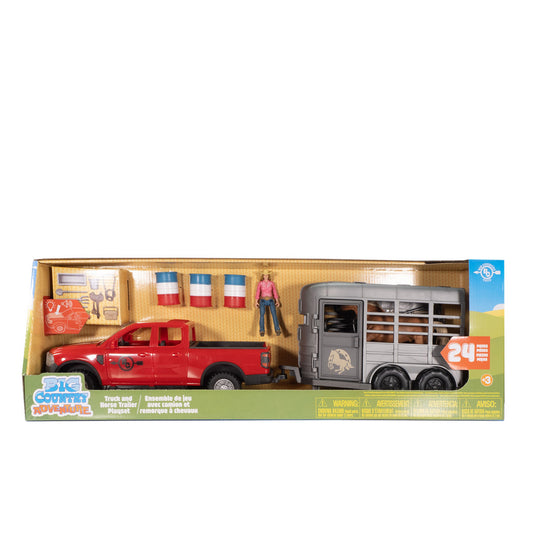 BIG COUNTRY TOYS 24PC TRUCK AND HORSE TRAILER PLAYSET