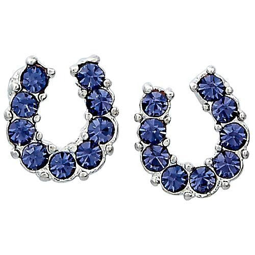 BRIGALOW PURPLE RHINESTONE HORSESHOE EARRINGS