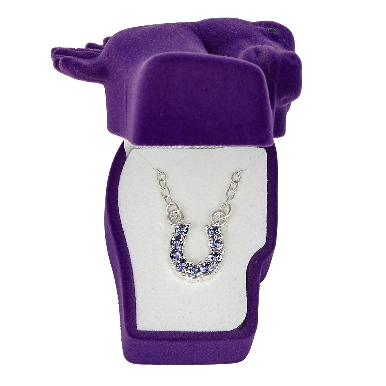 BRIGALOW PURPLE RHINESTONE HORSESHOE NECKLACE
