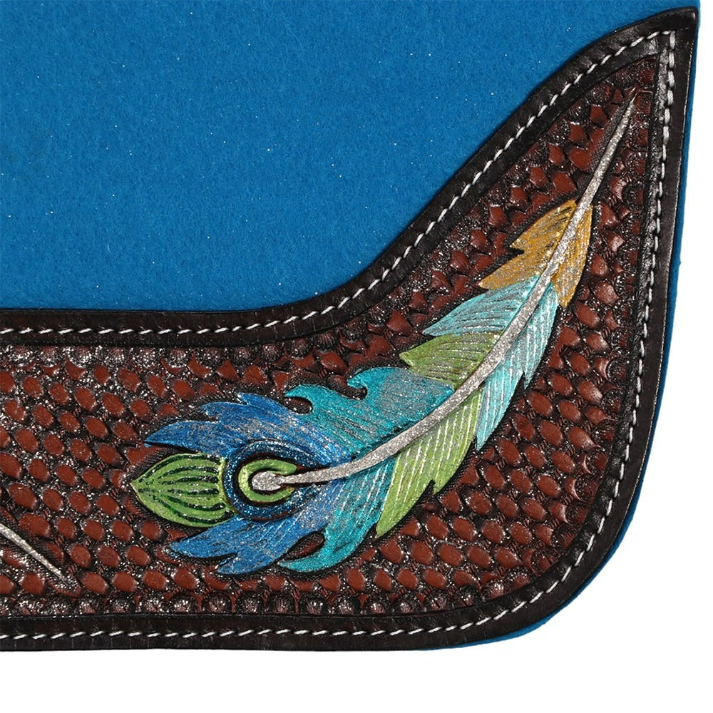 FORT WORTH FEATHER TOOLED FELT SADDLE PAD