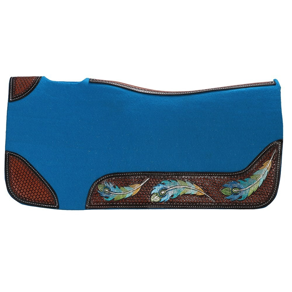 FORT WORTH FEATHER TOOLED FELT SADDLE PAD