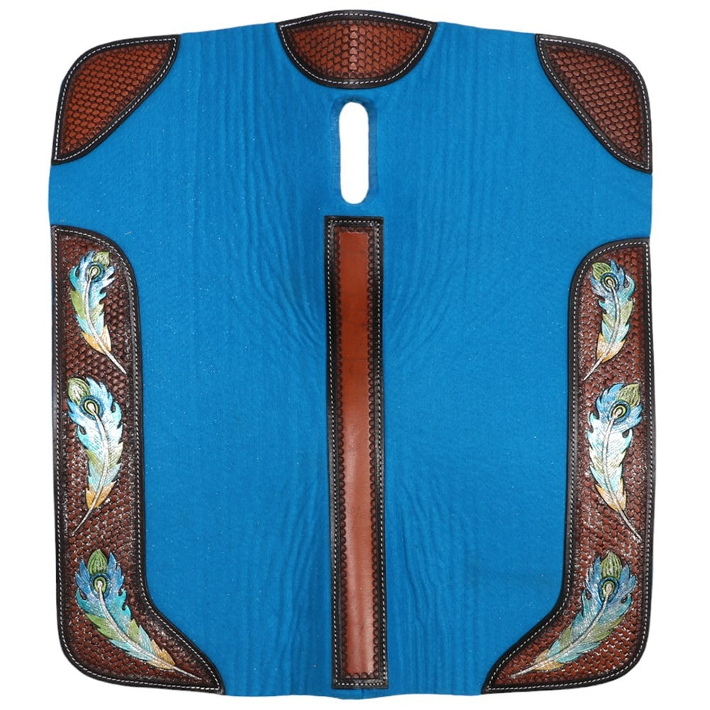 FORT WORTH FEATHER TOOLED FELT SADDLE PAD