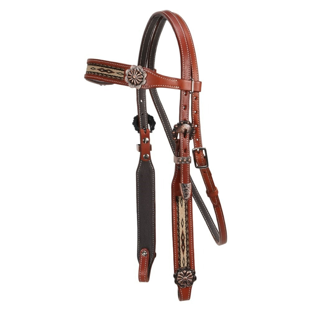FORT WORTH NAVAJO BROW BRIDLE-Ranges Country