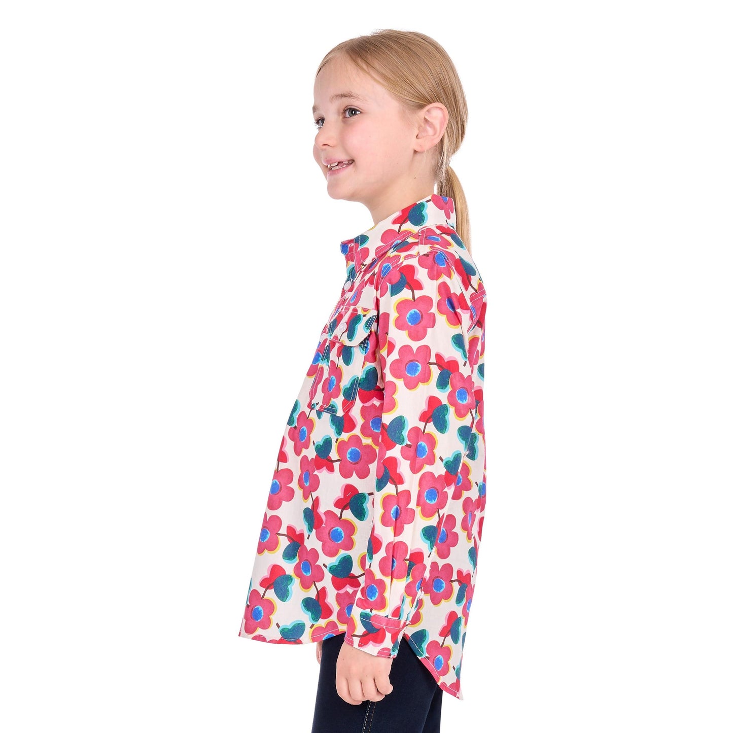 HARD SLOG KIDS LORRI HALF BUTTON SHIRT