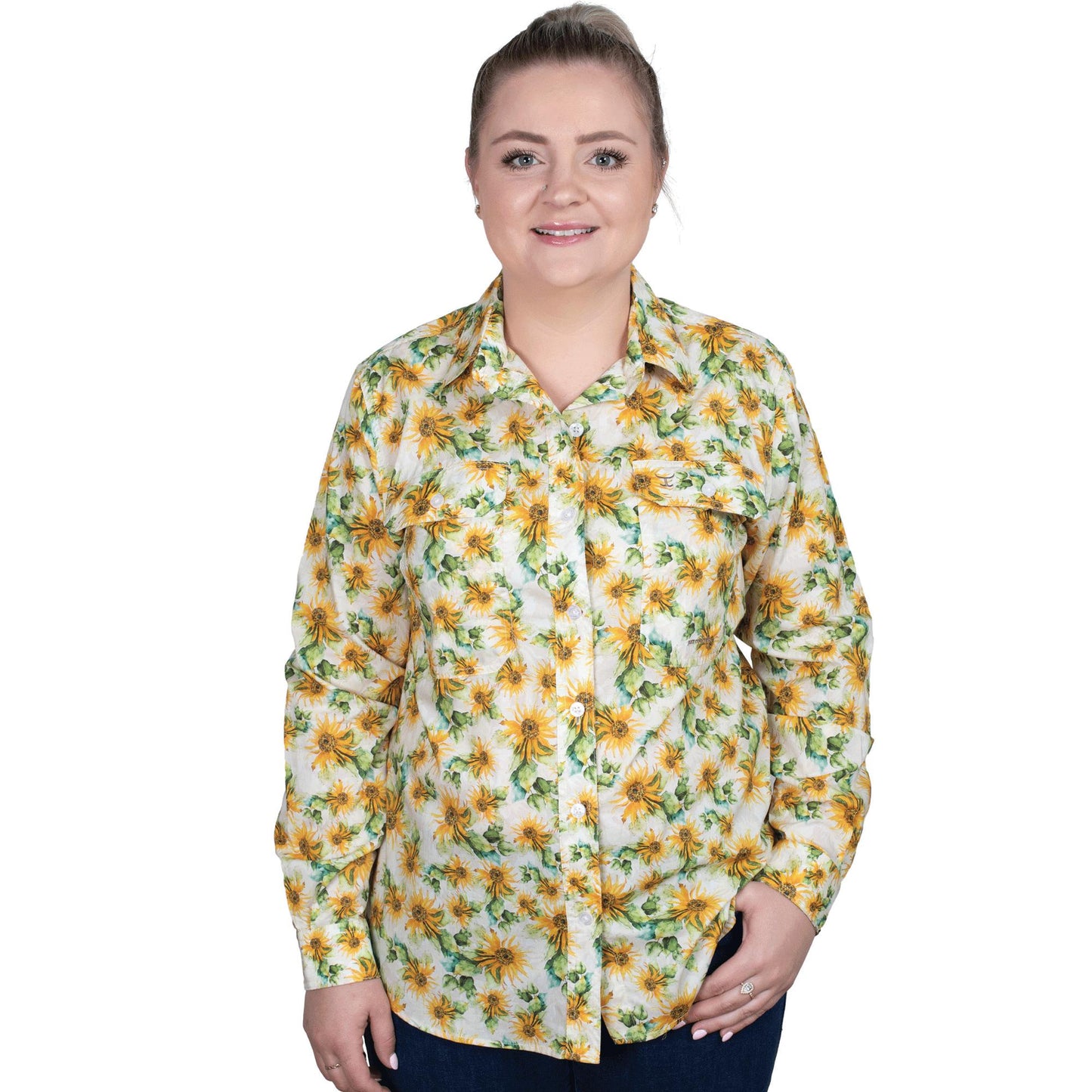 JUST COUNTRY WOMENS ABBEY SUNFLOWER SHIRT-Ranges Country