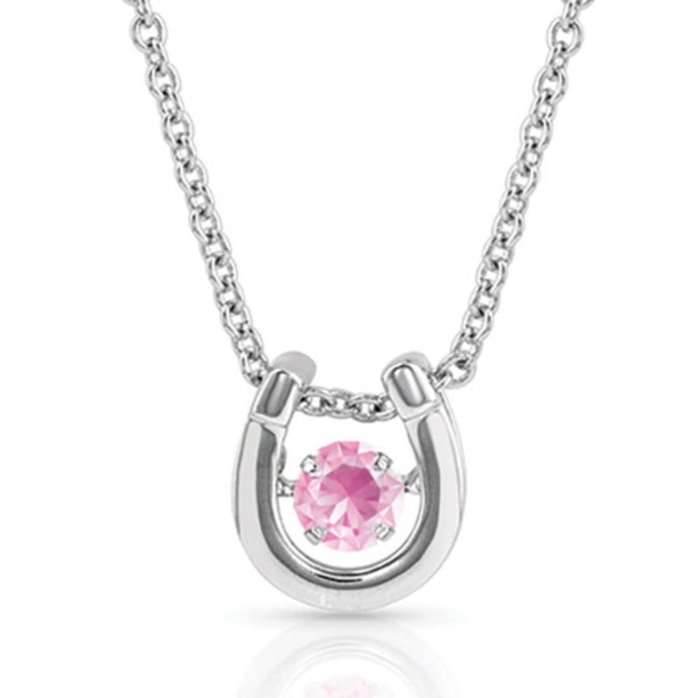 MONTANA DANCING BIRTHSTONE HORSESHOE NECKLACE