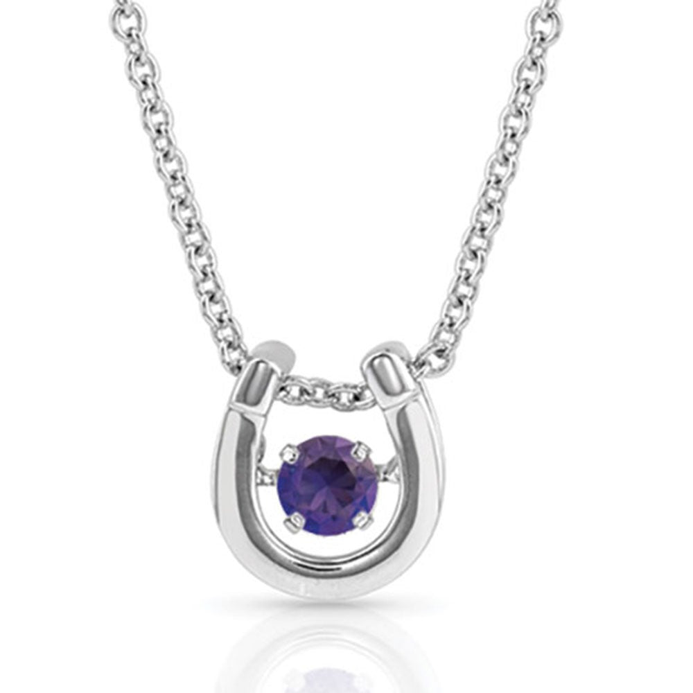 MONTANA DANCING BIRTHSTONE HORSESHOE NECKLACE
