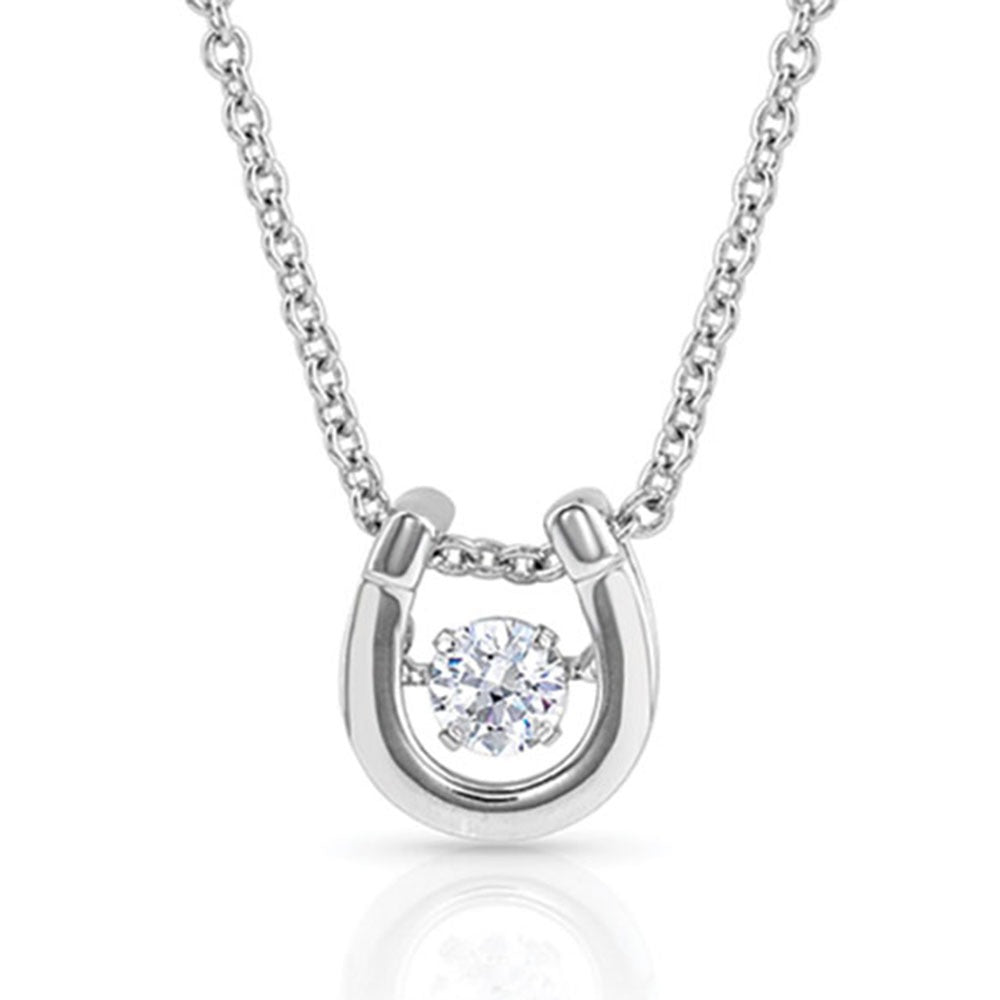 MONTANA DANCING BIRTHSTONE HORSESHOE NECKLACE