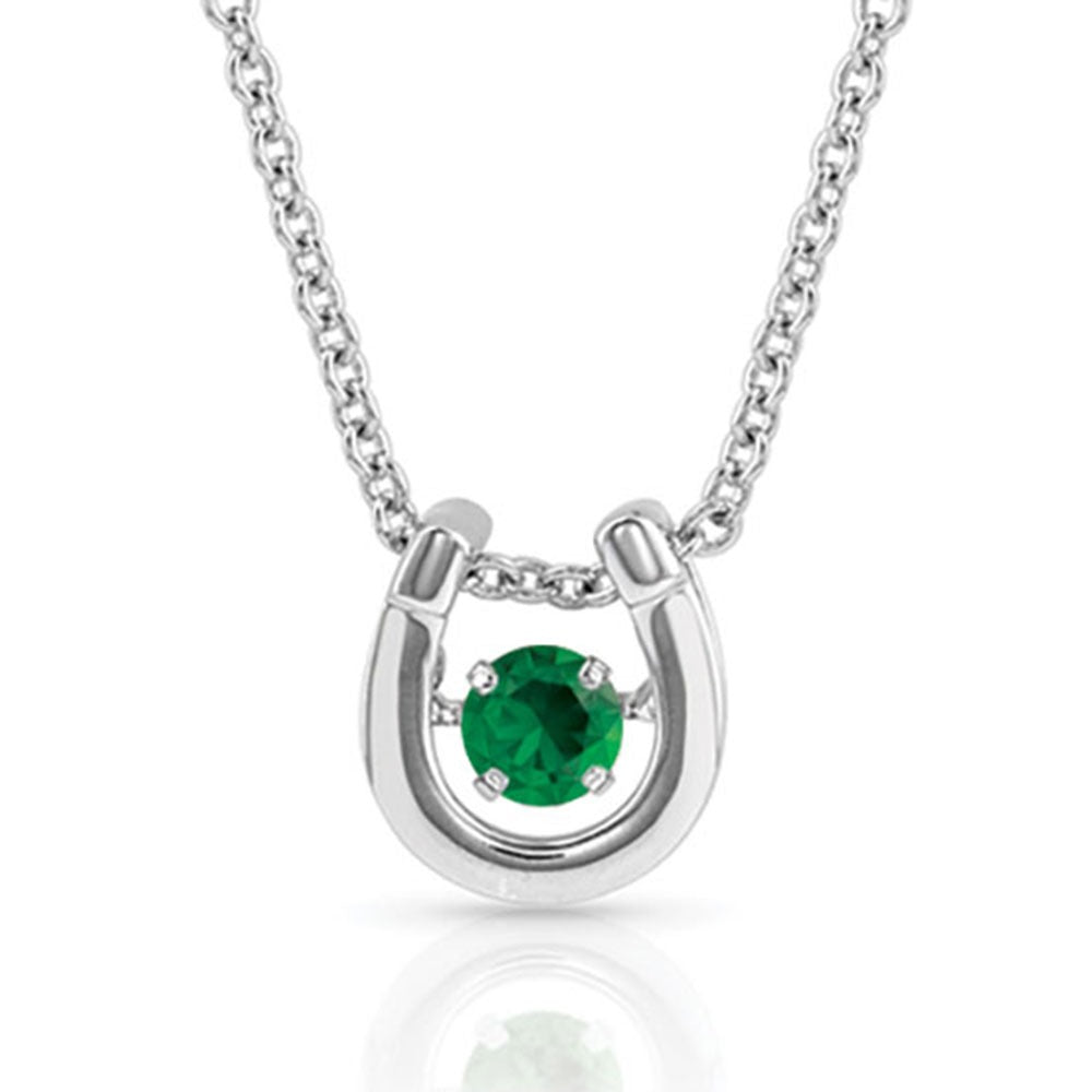 MONTANA DANCING BIRTHSTONE HORSESHOE NECKLACE