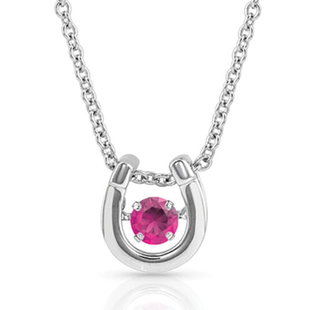 MONTANA DANCING BIRTHSTONE HORSESHOE NECKLACE