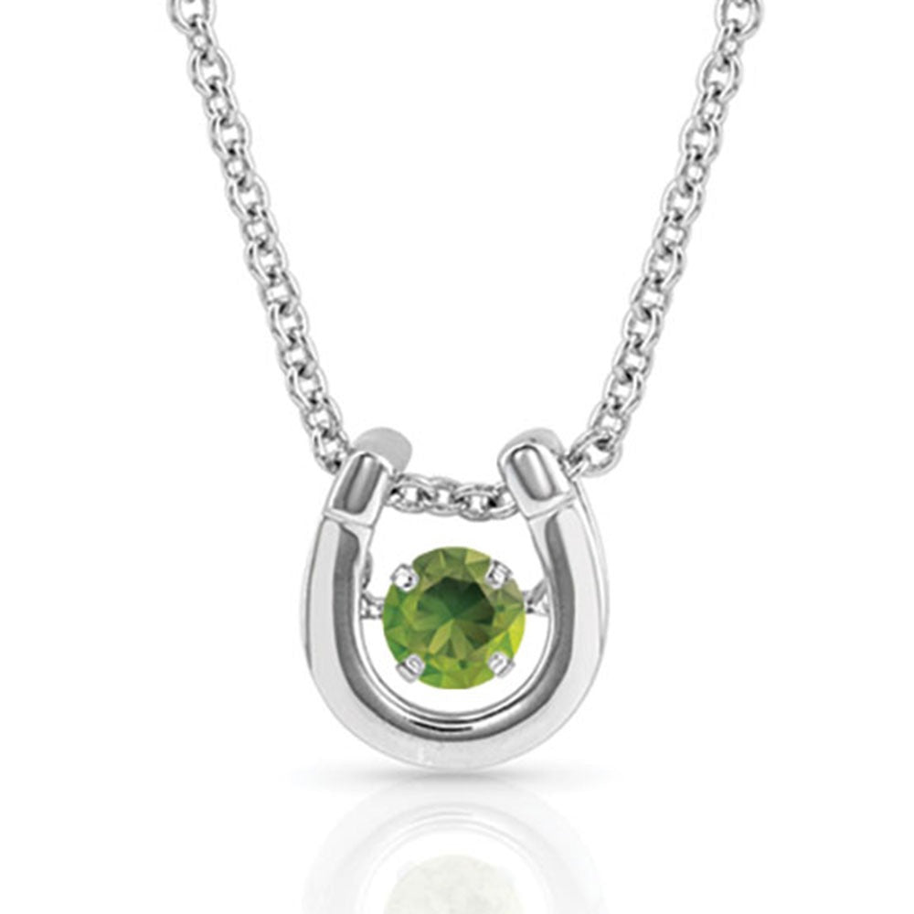 MONTANA DANCING BIRTHSTONE HORSESHOE NECKLACE