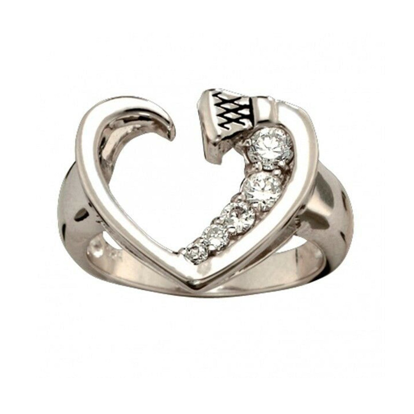 MONTANA SILVER & SHINE HORSESHOE NAIL HEART RING-Ranges Country