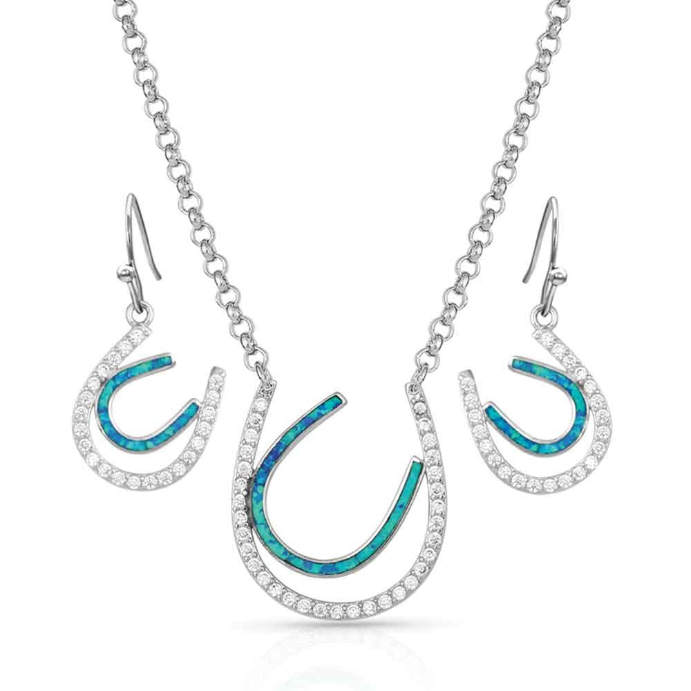 MONTANA TIPPING LUCK SPARKLY HORSESHOE JEWELLERY SET-Ranges Country