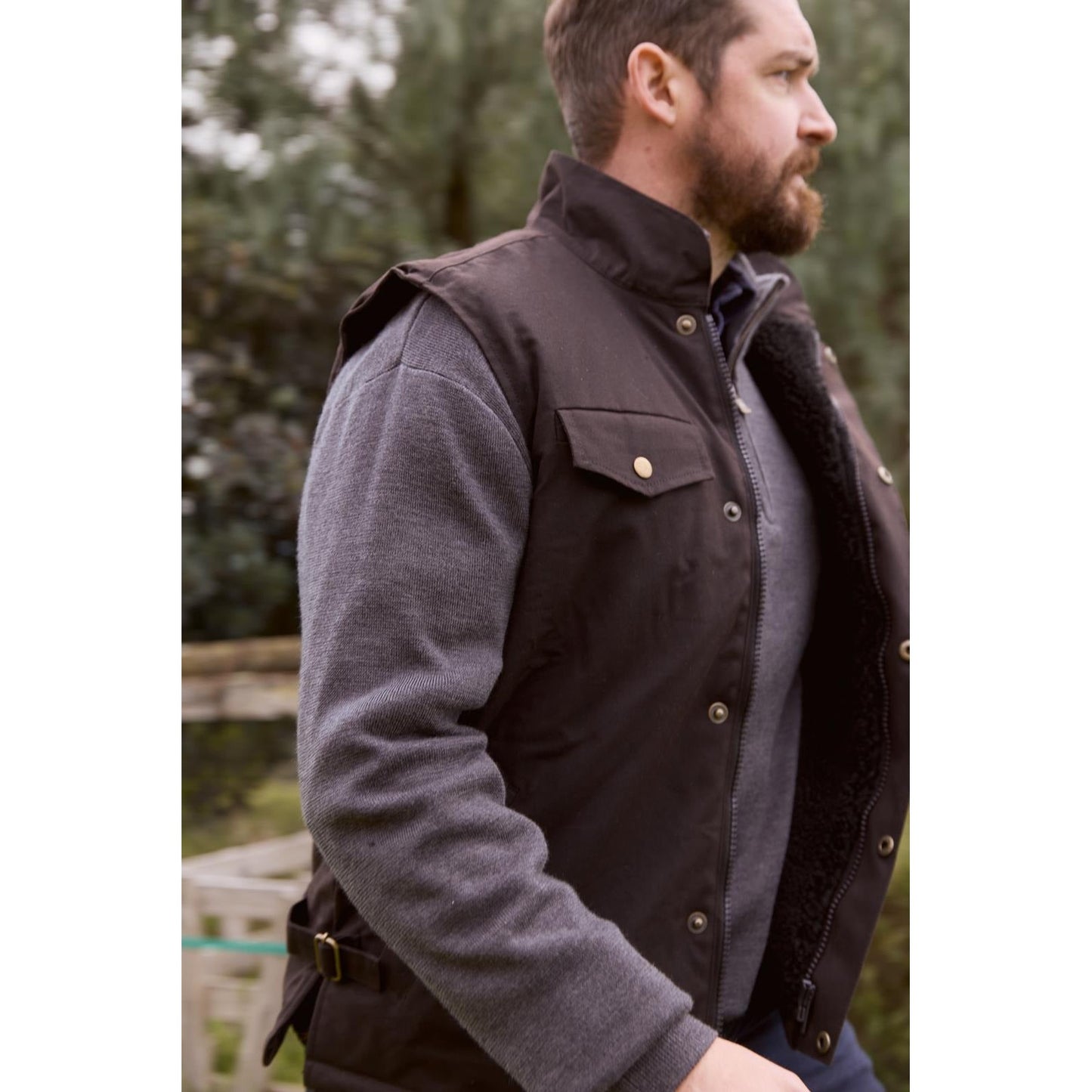 NULLARBOR UNISEX COTTON LINED OILSKIN VEST