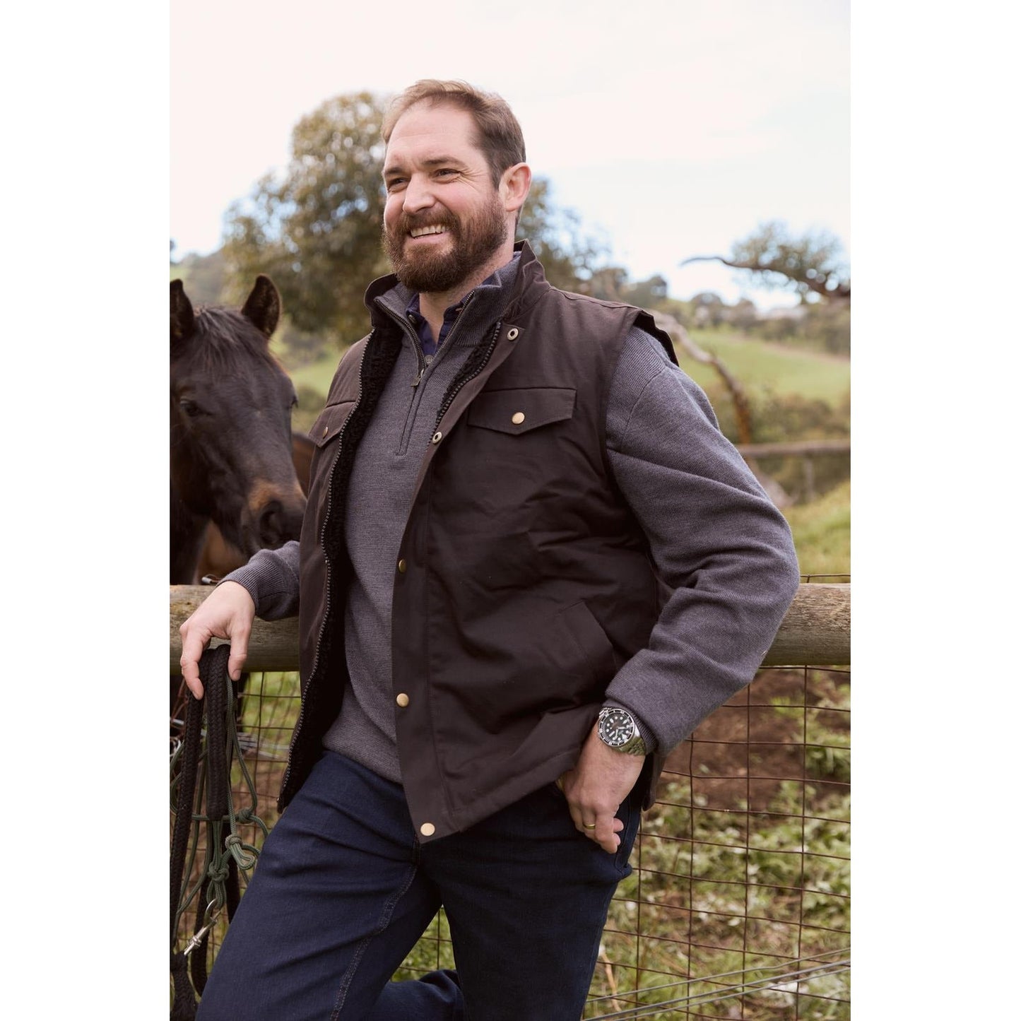 NULLARBOR UNISEX COTTON LINED OILSKIN VEST