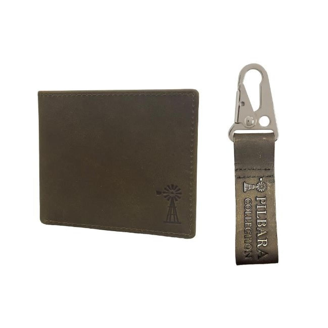 PILBARA LEATHER WALLET & LEATHER KEYCHAIN-Ranges Country