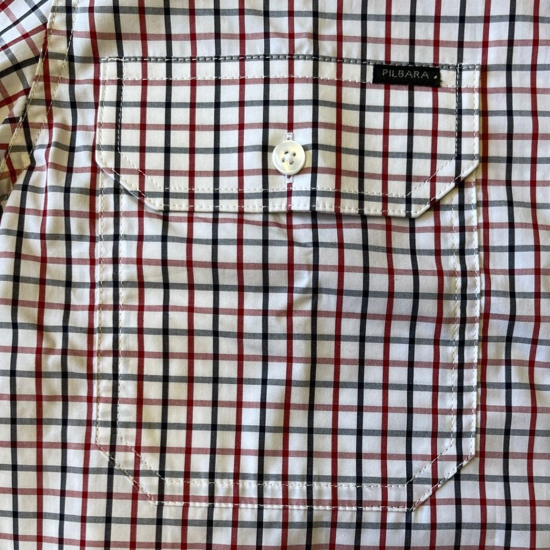 PILBARA MENS DUAL POCKET CHECK SHIRT