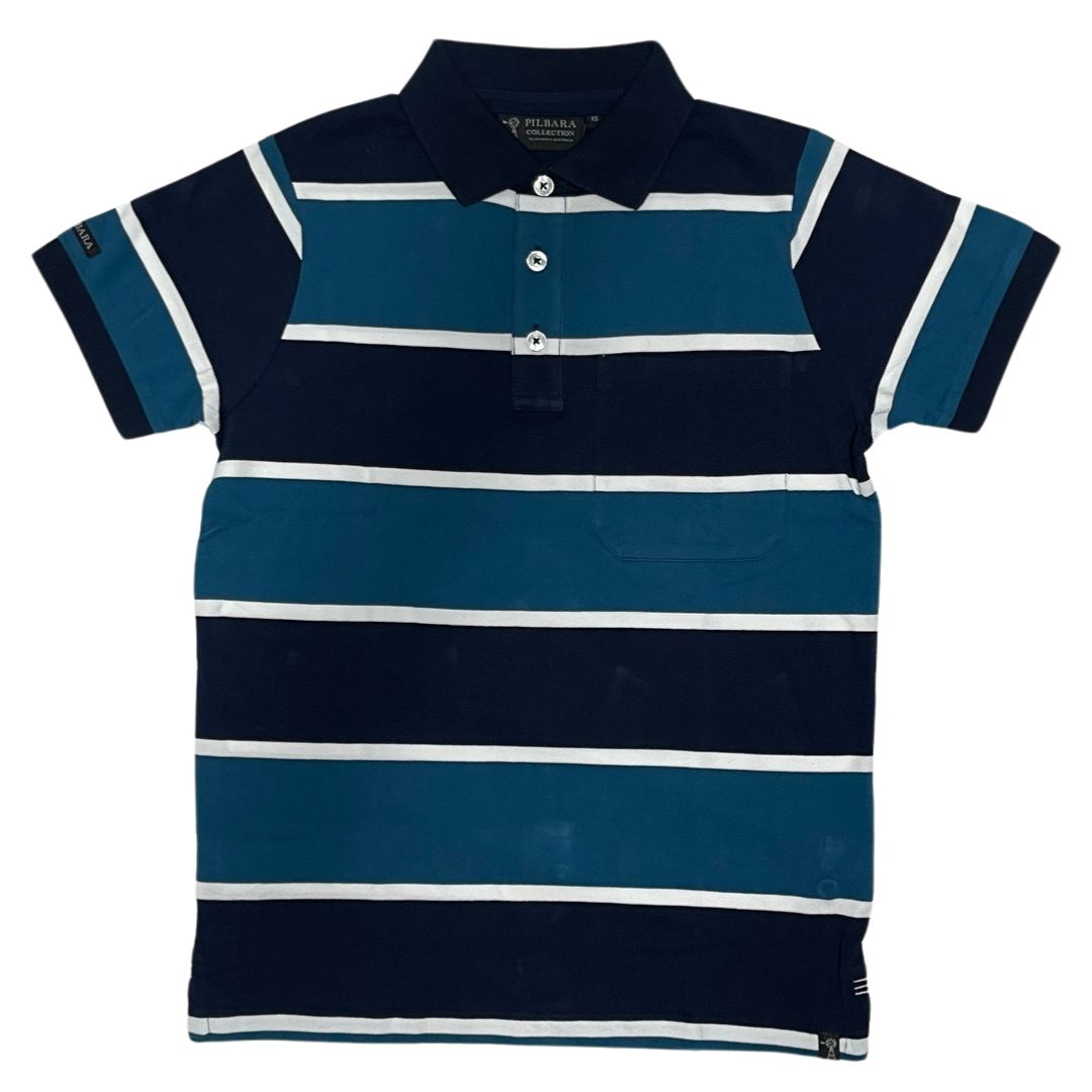 PILBARA MENS STRIPED POCKET POLO-Ranges Country