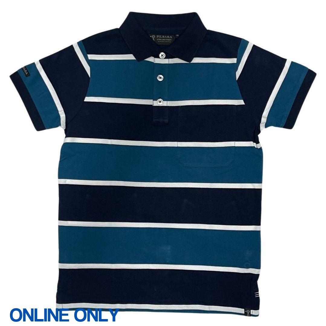 PILBARA MENS STRIPED POCKET POLO-Ranges Country
