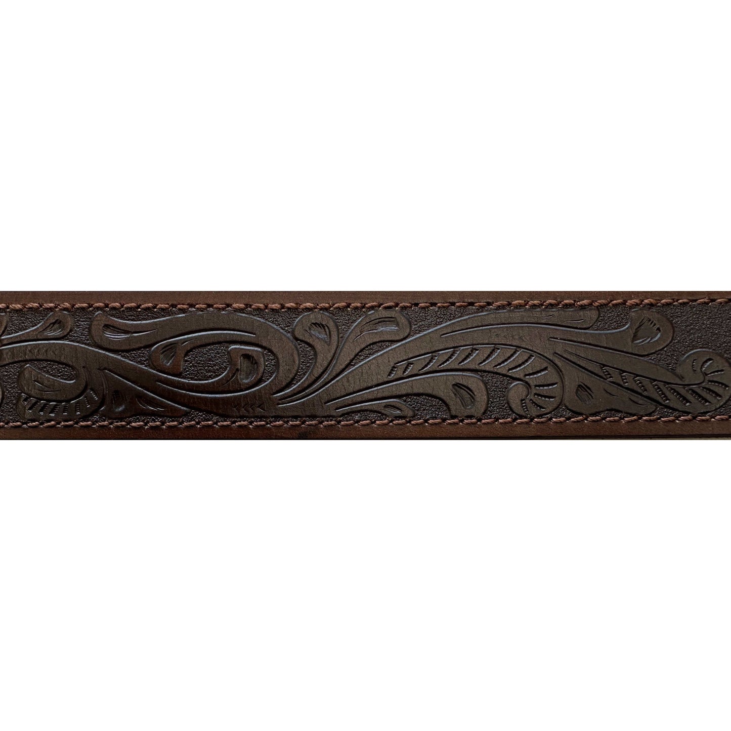 PILBARA WESTERN OVAL BUCKLE TOOLED LEATHER BELT