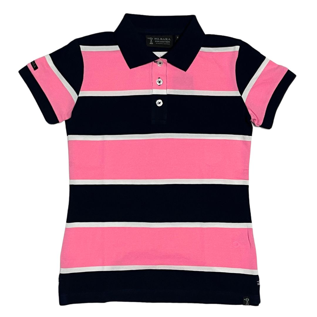 PILBARA WOMENS STRIPED POLO-Ranges Country