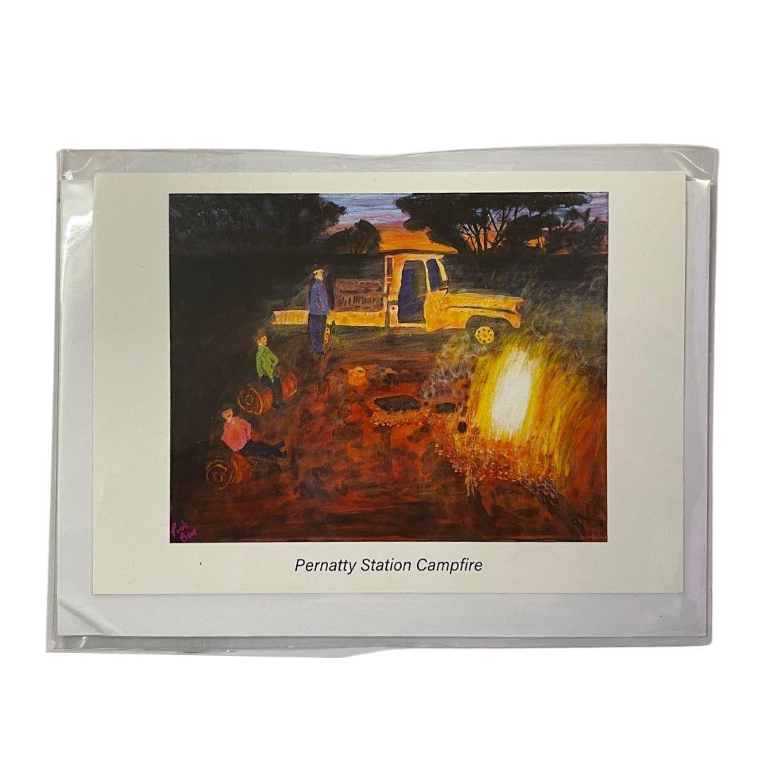 PINK BEAR ART PERNATTY STATION CAMPFIRE GIFT CARD-Ranges Country