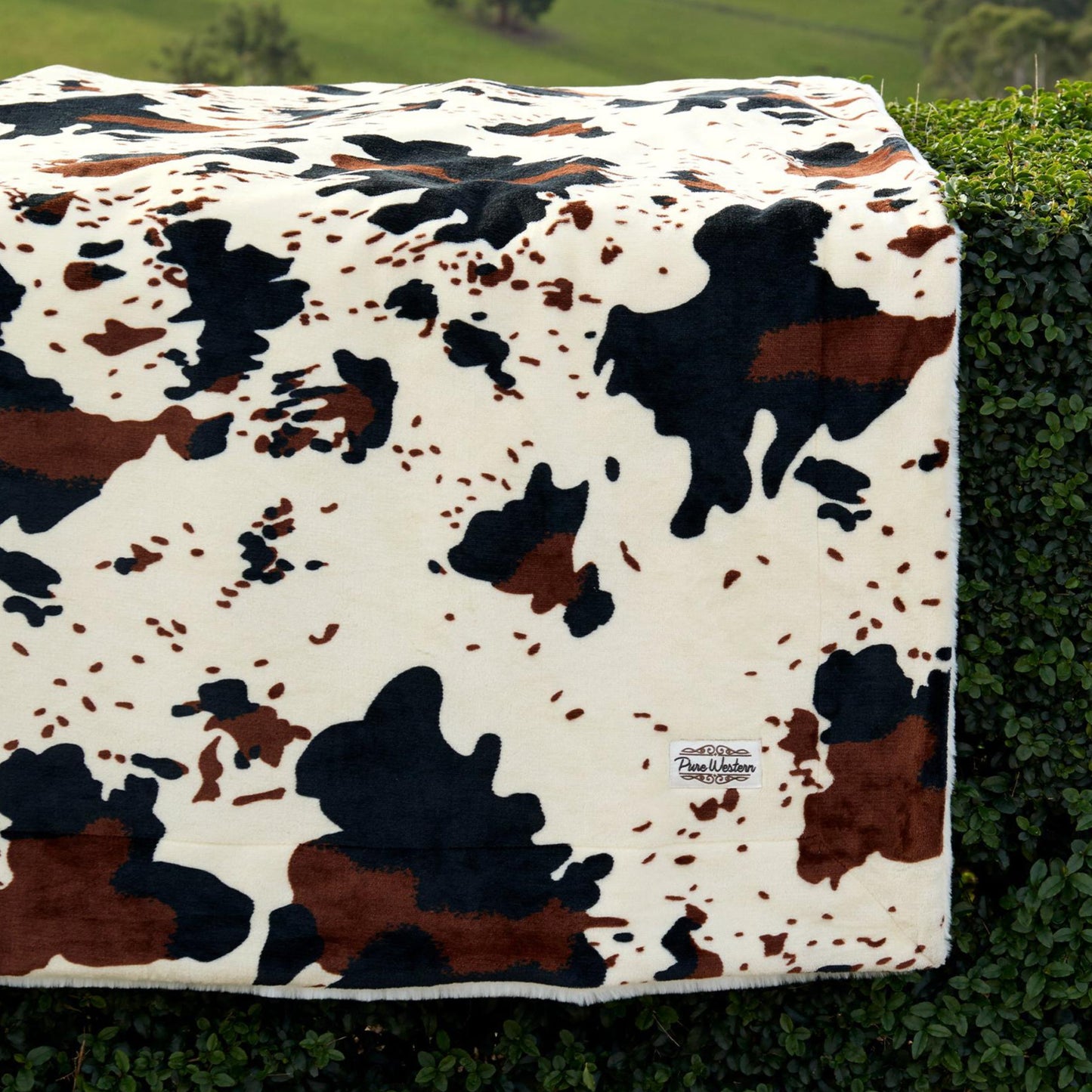PURE WESTERN COW PRINT SNUGGLE BLANKET-Ranges Country