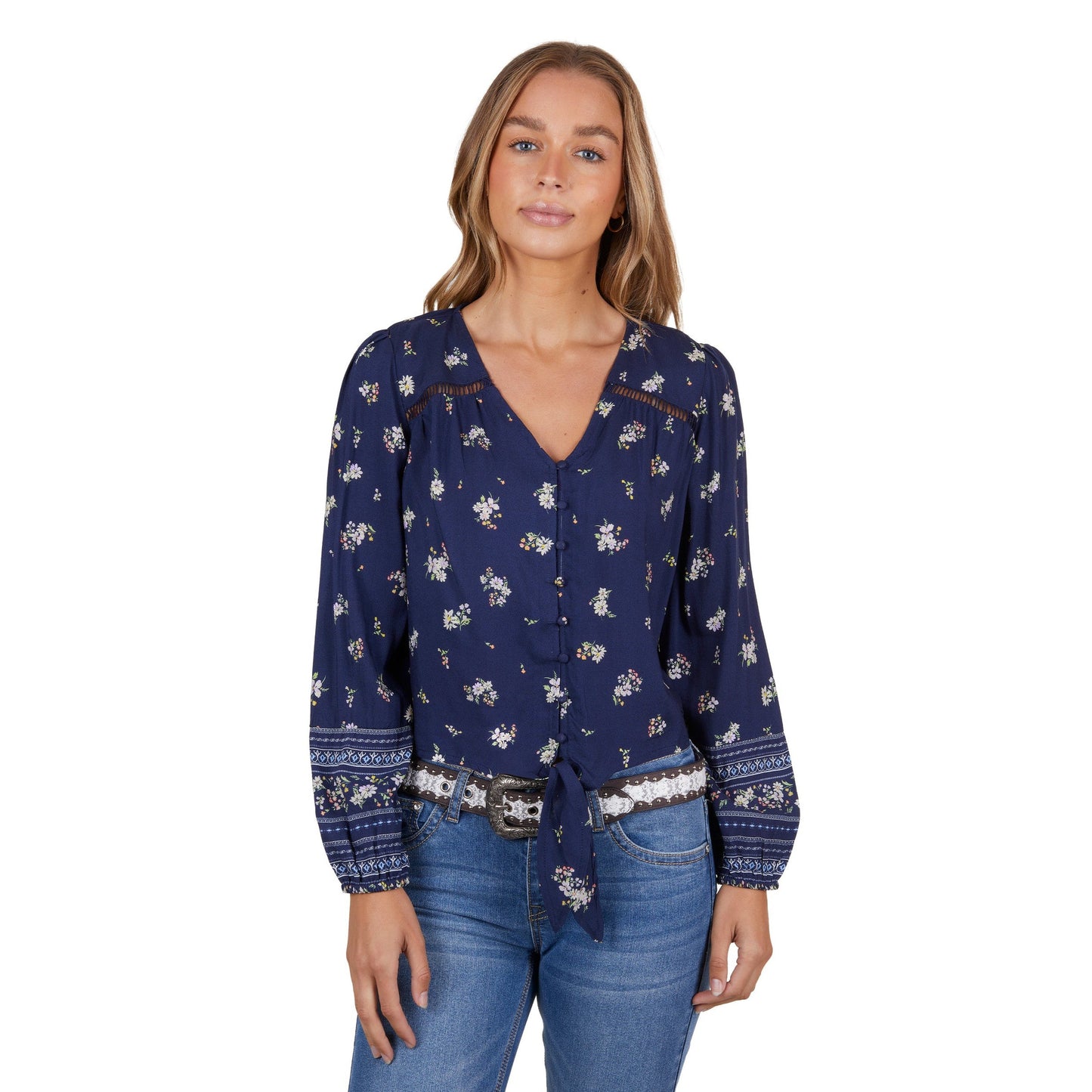 PURE WESTERN WOMENS AMBER BLOUSE-Ranges Country