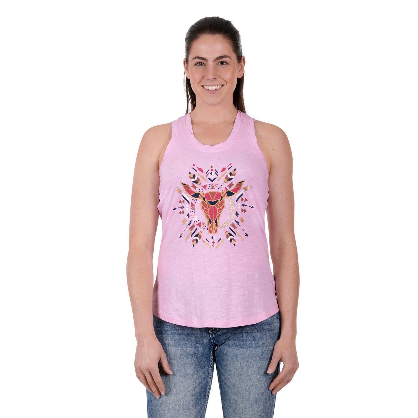 PURE WESTERN WOMENS CAPRI TANK-Ranges Country