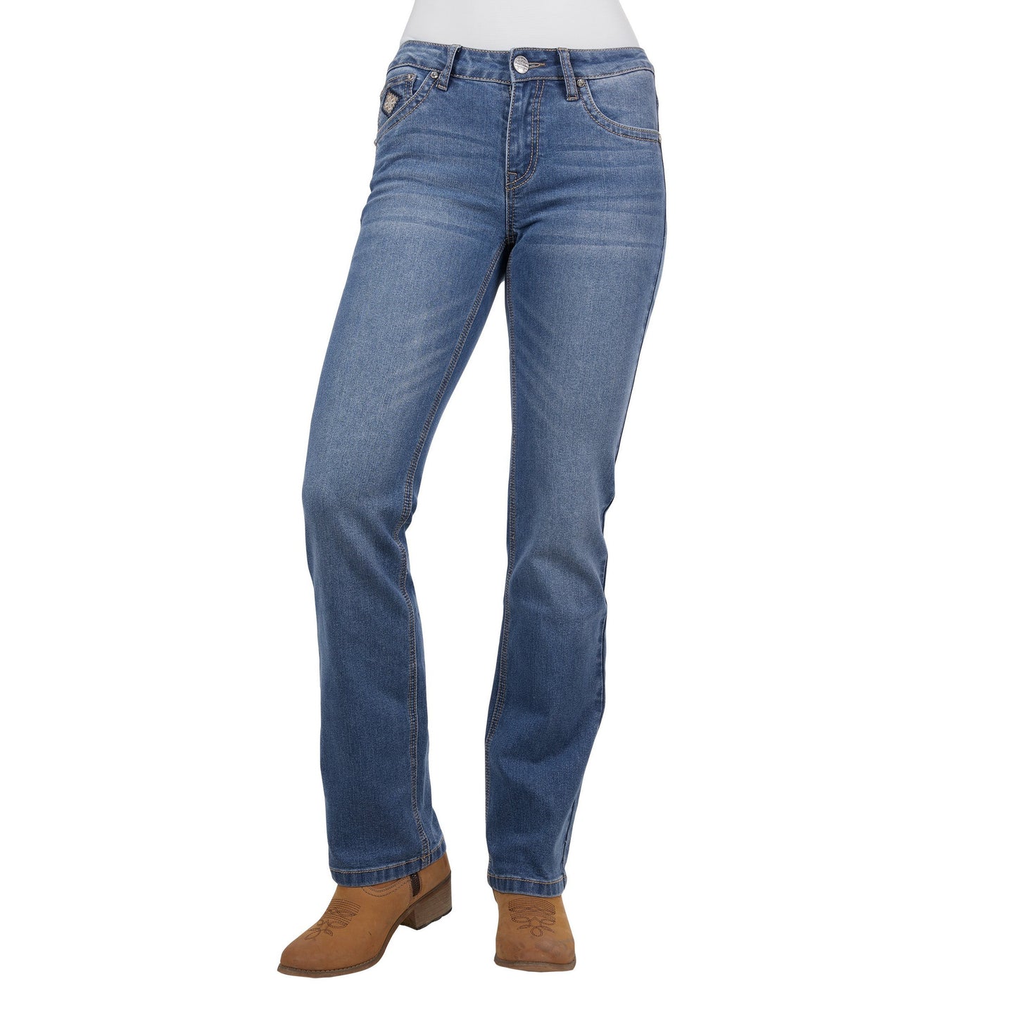 PURE WESTERN WOMENS GIA HIGH RISE BOOT CUT JEANS