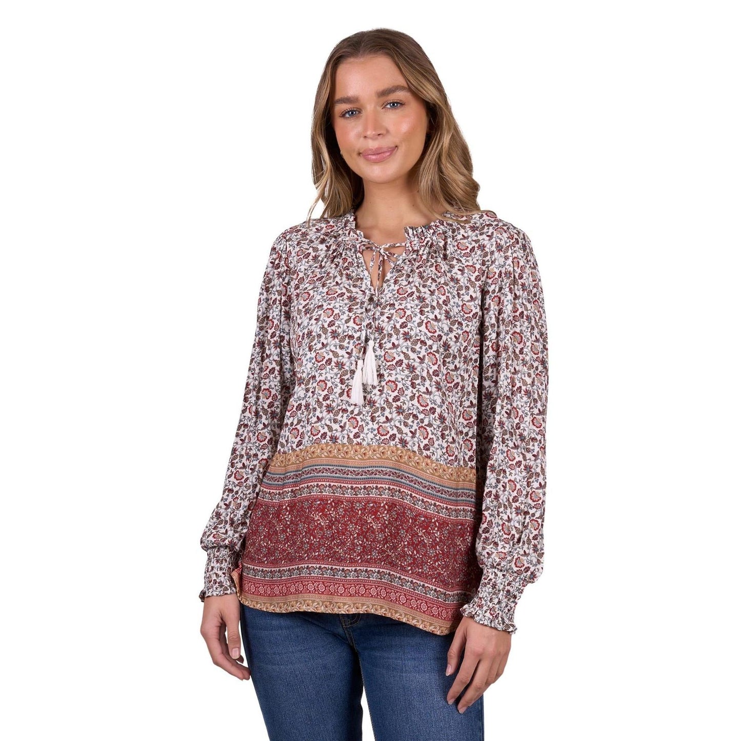 PURE WESTERN WOMENS HUDSON BLOUSE